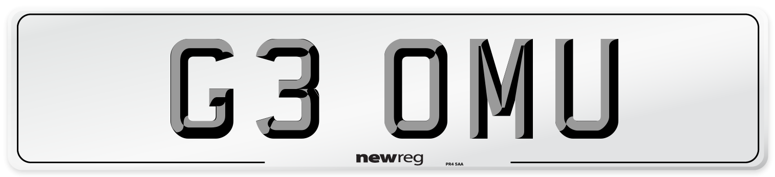 G3 OMU Number Plate from New Reg